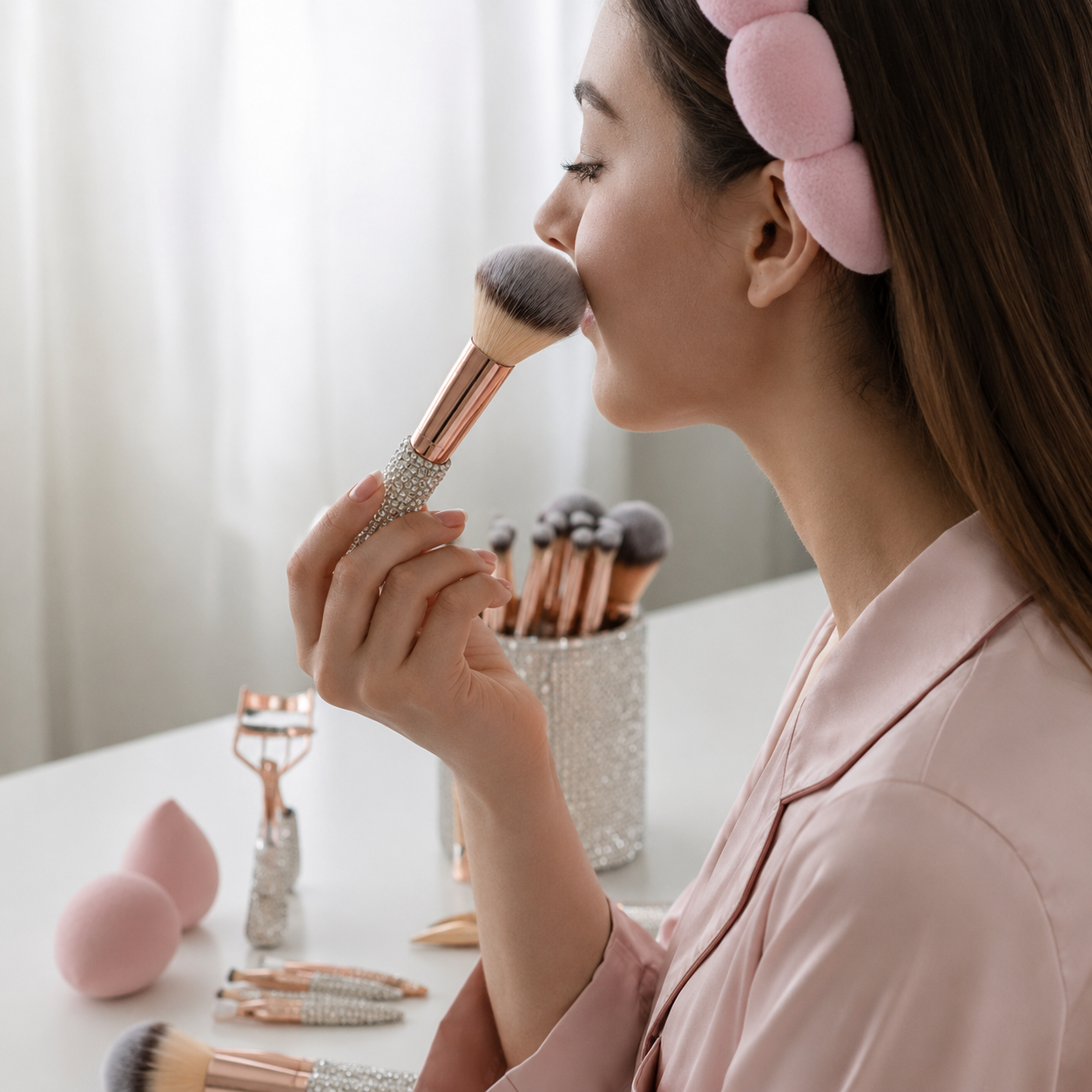 Box Makeup "Rose Argent" 31 pièces